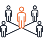 一人在群體中脫穎而出的圖示